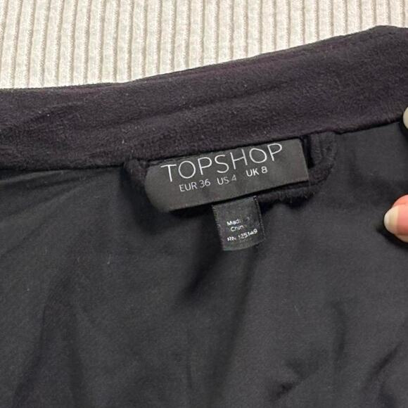 Black Faux Suede Fridge Jacket - Topshop Size 4 - Picture 8 of 8